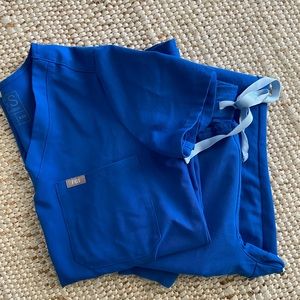 Figs high waisted Zamora Jogger set - Royal Blue size XXS petite